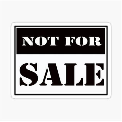 Not for Sale | Sign | Label | Custom Precision Die Cut Vinyl Decal | Sticker - Etsy