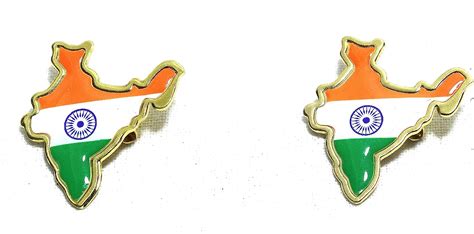 Buy WonderArt Metal Look India Shape Badge of India - India Flag Batch ...