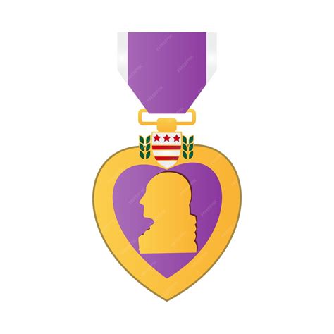 Premium Vector | Purple heart medal Military award purple heart golden ...