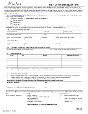 Fillable Online Proof Document Request Form. Proof Document Request ...