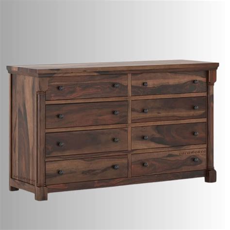 Buy Kevid Wooden Chest of Drawers (Walnut) | Sheesham Wood Chest of ...