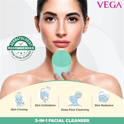 VEGA 3 In 1 Facial Cleanser & Massager With Sonic Vibration Technique ...