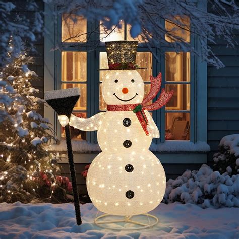 VINGLI 5FT Pop up Snowman Christmas Decorations, Outdoor Snowman ...