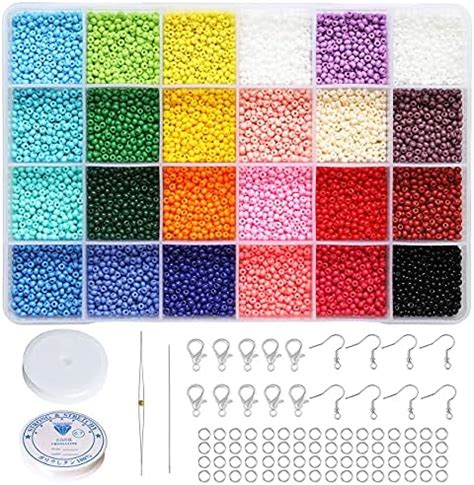 INDIKONB Glass Seed Beads for Jewelry Making - 8/0 3mm Multicolored ...