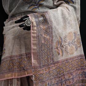 Sanganeri Hand Block Print Kota Doria Cotton Saree