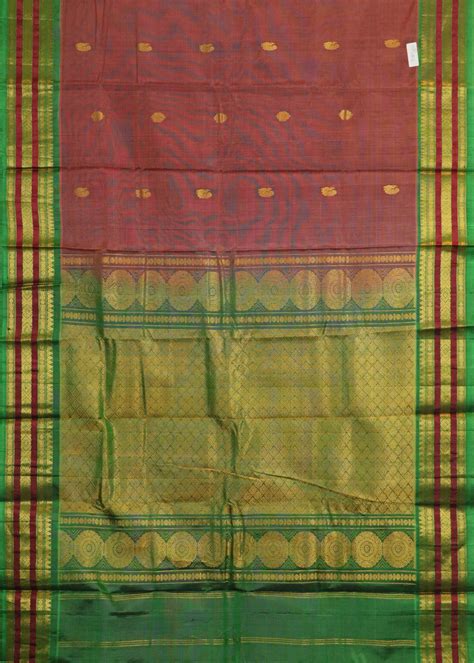Barn red color Handloom Gadwal sico saree – TGSCO Handlooms