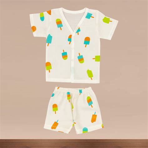 Muslin Premium Half Sleeve Shorts Set
