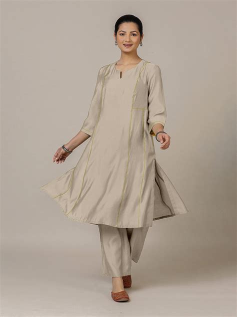 Mahi A-Line Kurta in Lilac - Daily & Work Wear | Thread Work – Binks