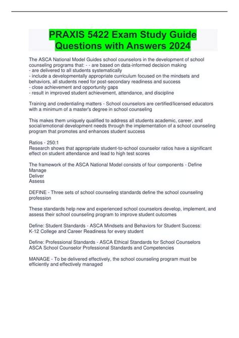 PRAXIS 5422 Exam Study Guide Questions with Answers 2024 - PRAXIS 5422 - Stuvia US