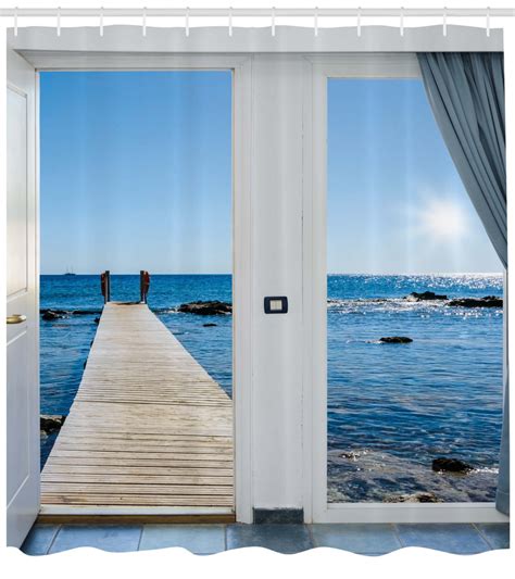 Blue And White Beach Shower Curtain at Nate Hocking blog