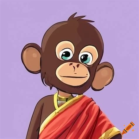 Comic strip of a monkey selling a saree on Craiyon