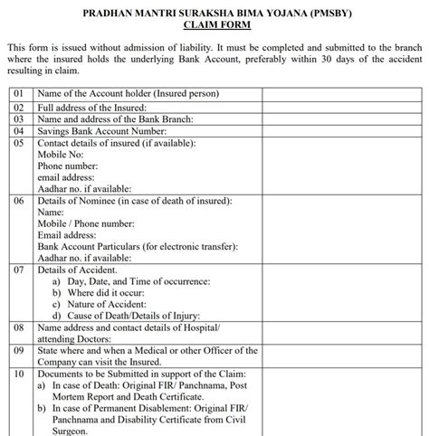 PM Surkasha Bima Yojana (PMSBY) 2025 Application Form PDF, Eligibility ...