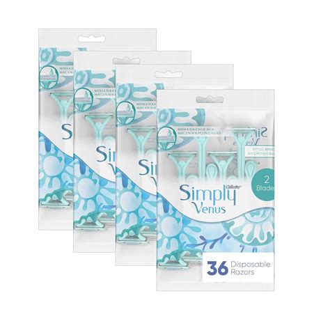 Gillette Simply Venus 2 Disposable Razors for Women, 36 count (4 ...
