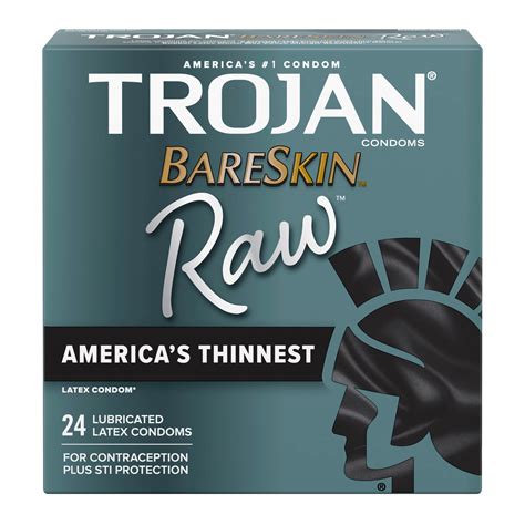 Trojan BareSkin Raw Lubricated Latex Condoms - Shop Condoms ...