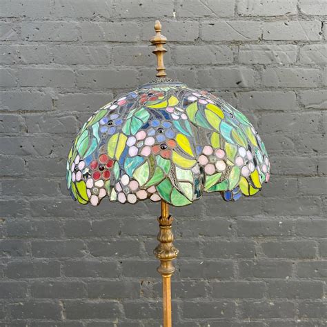 Antique Tiffany Style Floor Lamp with with Original Glass Shade, c.194 ...