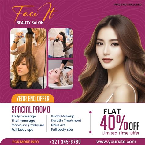 Beauty salon and hair treatment year end offer template instagram post ...