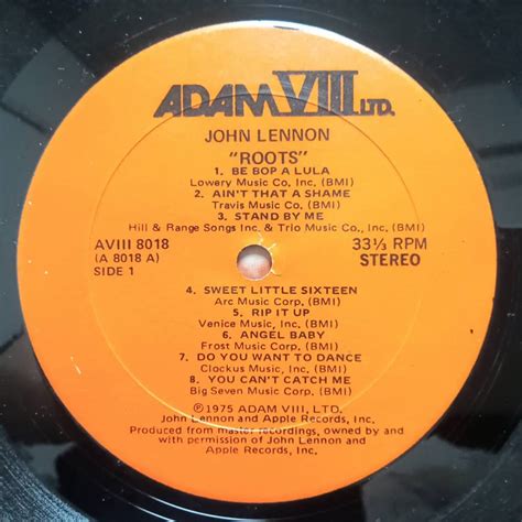 レア 米ADAM III盤LP Bell Sound Joe刻印 John Lennon / Sings The Great Rock And ...