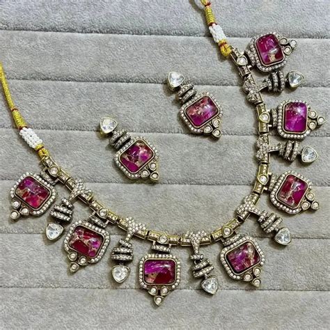 Ratika Sabyasachi Inspired Doublet Fire Stone Set – Royal Jewellery ...
