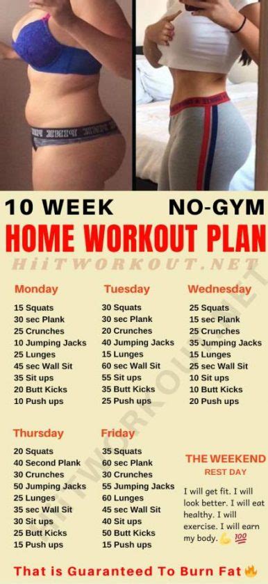 10 Week No-Gym Home Workout Plan - body hiit workout