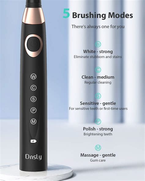 Dnsly Electric Toothbrush for Adults , Ultrasonic Rechargeable Sonic ...