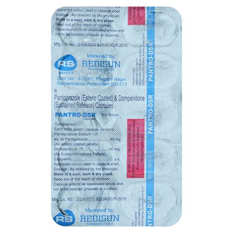 Pantro DSR Tablet | Uses, Side Effects, Price | Apollo Pharmacy