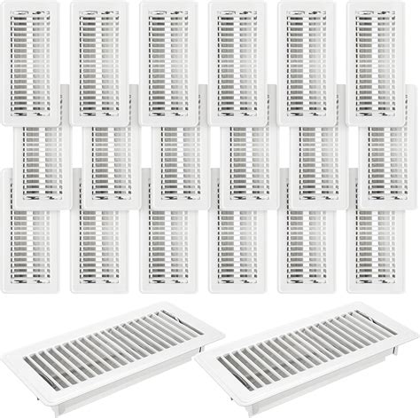 Ganeen 20 Pack 4 x 10 Inch White Floor Vent Covers Register Heavy Duty ...