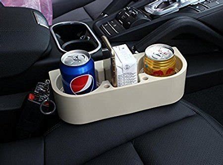 Motoway Beige Seat Gap Organizer Shelving Car Cup Phone Mug Drink ...