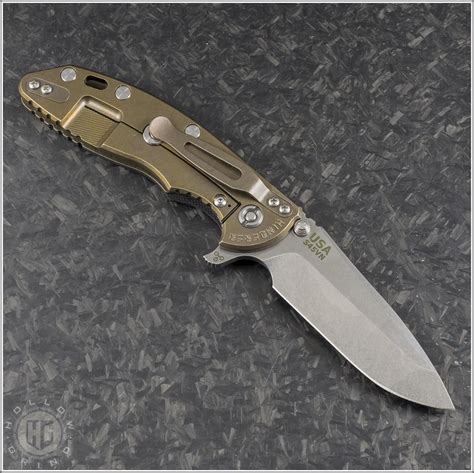 Rick Hinderer XM-18 3.5" (Gen 6) Spanto Flipper Knife (3.5in Stonewashed Plain S45VN) RH-XM1835 ...