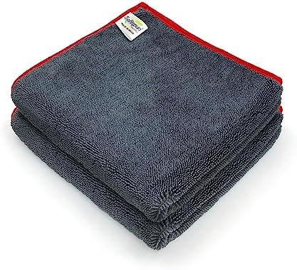 SOFTSPUN Microfiber Cloth for Car - 600 GSM, 40X40cms, 2Pcs, Grey ...