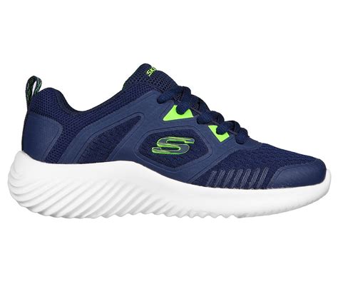 Skechers Navy/Lemon Bounder Boys Slip On Shoes - Style ID: 403735L | India