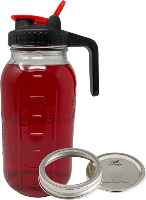 Amazon.com: 64 OZ Mason Jar Pitcher Wide Mouth 64 oz Mason Jar Pitcher ...