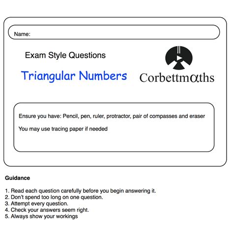 Image result for Triangular Numbers Worksheet.pdf