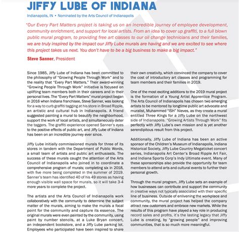 JIFFY LUBE OF INDIANA #MURALPROJECT - The Shorty Awards
