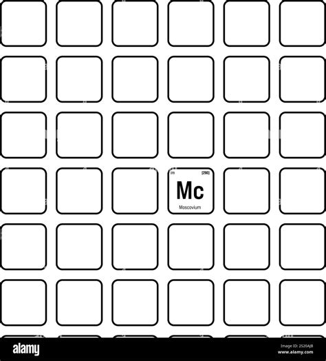 Moscovium, Mc, periodic table element with name, symbol, atomic number ...