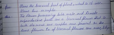 Name the bisexual part of the plant, what is its use. name two examples ...