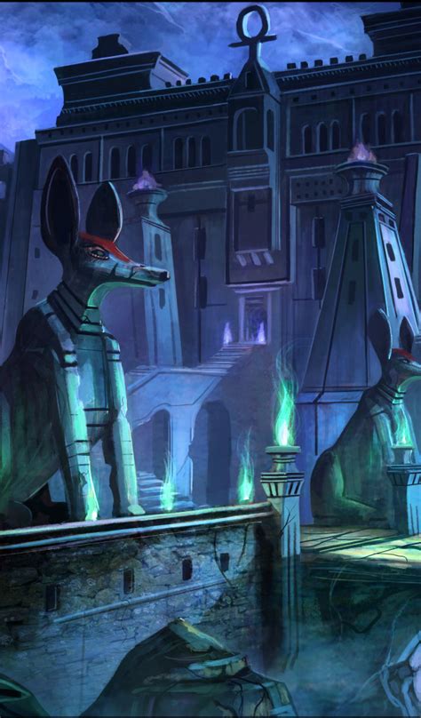 Download wallpaper night, bridge, people, castle, pyramid, tomb ...