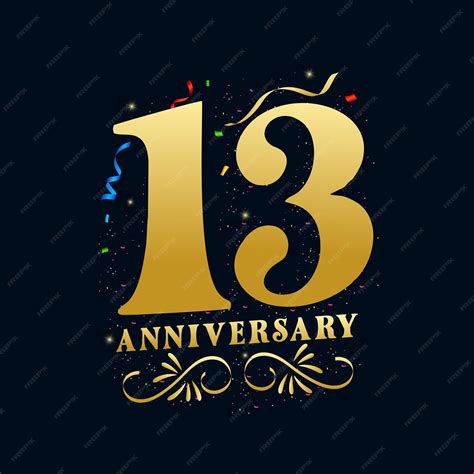 Premium Vector | 13 anniversary luxurious golden color 13 years ...