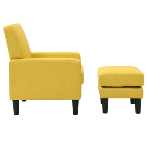 Opulent Accent Chairs With Ottoman Footrest Yellow – Nestroots