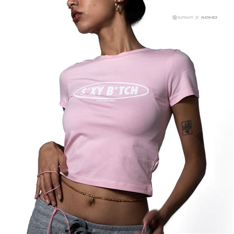 Sexy b*tch baby tee (baby pink) – Sunburn Merchandise Store