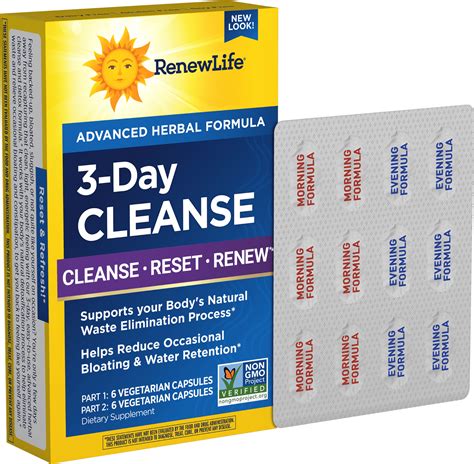 Renew Life 3-Day Cleanse, Digestive System & Colon Cleaner, Detox, Gut ...