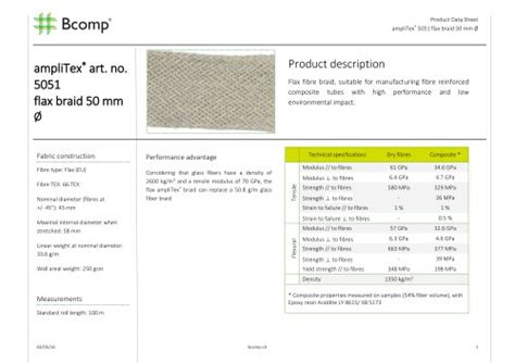 ampliTex™ 5040 - Bcomp - PDF Catalogs | Technical Documentation | Brochure