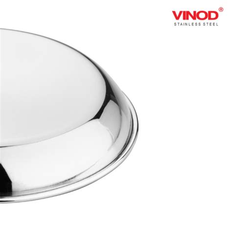 Vinod Stainless Steel Round Beeding Halwa Plate Set of 12 Pieces, Diam