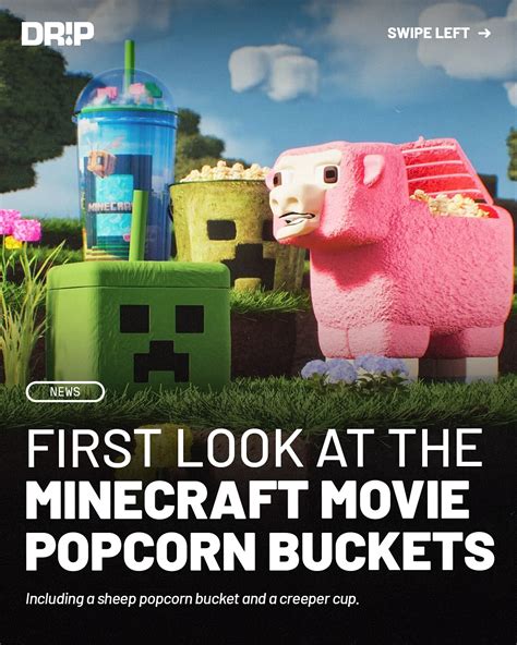 Drip | A closer look at the Minecraft Movie popcorn buckets and drink ...