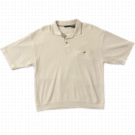 Urban Outfitters Men's Cream and Tan Polo-shirts | Depop