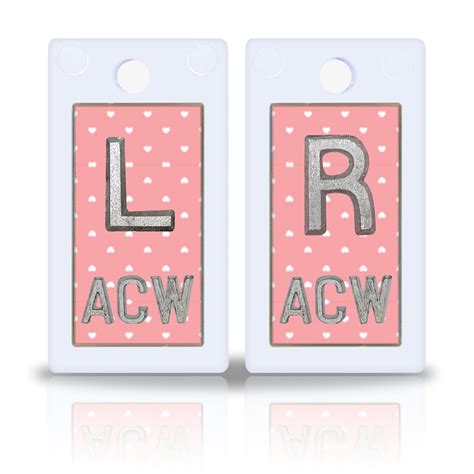 Pink Hearts Design 2 Plastic Lead Xray Markers - Magic X-ray Markers