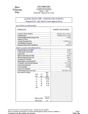 Fillable Online CLA - Sample Single Building Analysis Fax Email Print ...
