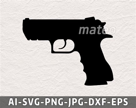 Handgun Clip Art Pistol Gun SVG Files 9mm Pistol Cut Files Handgun ...
