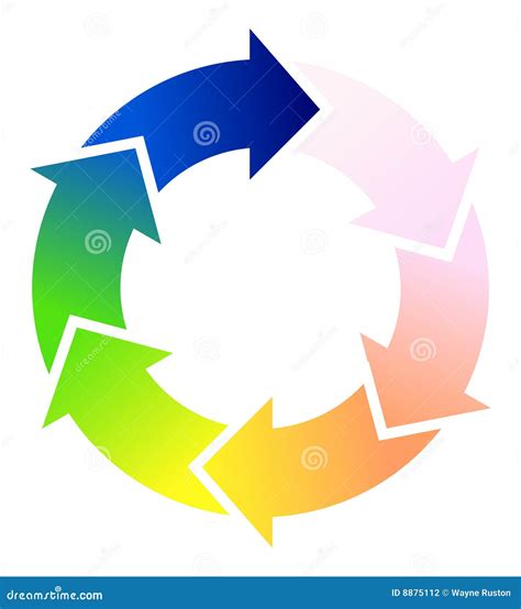Circle of Arrows stock vector. Illustration of yellow - 8875112