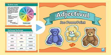 Clasa a IV-a: Adjectivul – Joc PowerPoint