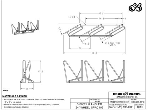 Drawings / Cad Files / Instructions - Peak Bicycle Racks